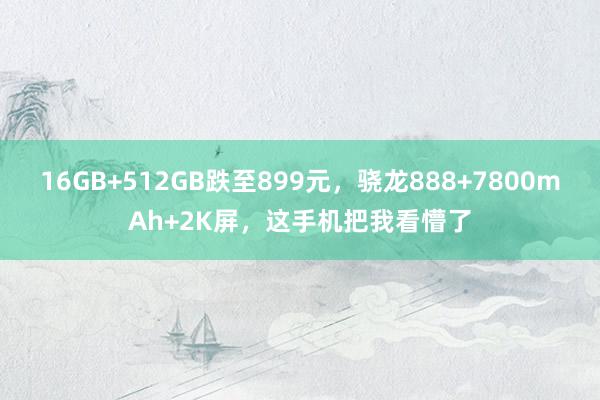 16GB+512GB跌至899元，骁龙888+7800mAh+2K屏，这手机把我看懵了