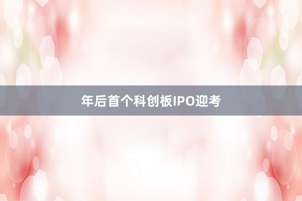 年后首个科创板IPO迎考