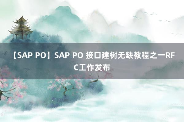 【SAP PO】SAP PO 接口建树无缺教程之一RFC工作发布