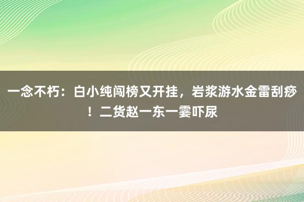 一念不朽：白小纯闯榜又开挂，岩浆游水金雷刮痧！二货赵一东一霎吓尿